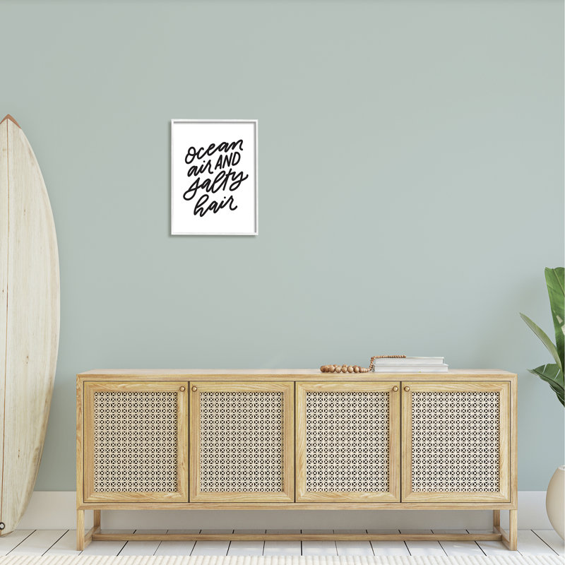 Poils salés Ocean Air, H 20 po x l 16 po x P 1,5 po, Giclée encadrée blanc bord de mer