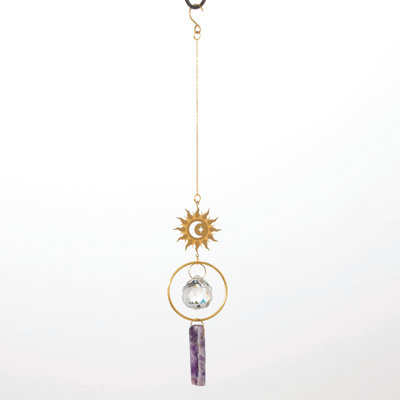 Suncatcher Sun avec pierre mauve