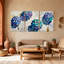 Plantes et fleurs, arbres géométriques, ensemble de 3 reproductions d'art sur toile-374579090
