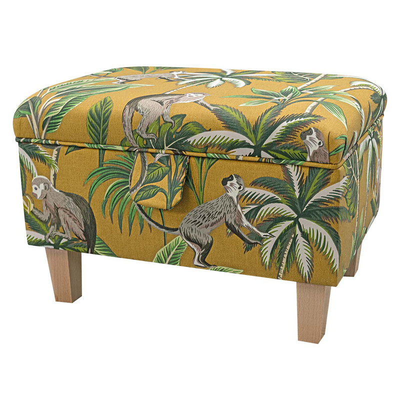 Cotton Upholstered Storage Bench