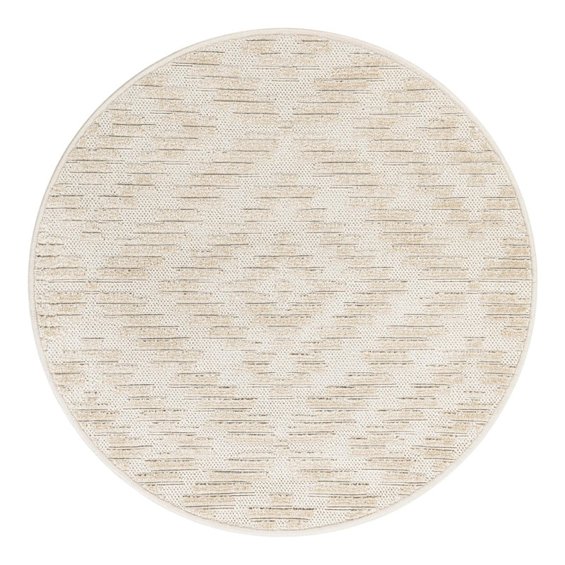 Tapis intérieur / extérieur Sabrina Soto Zigzag, Rond 3 pi 1 po