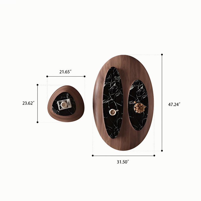 47.24" Artificial Walnut Veneer Coffee Table Set