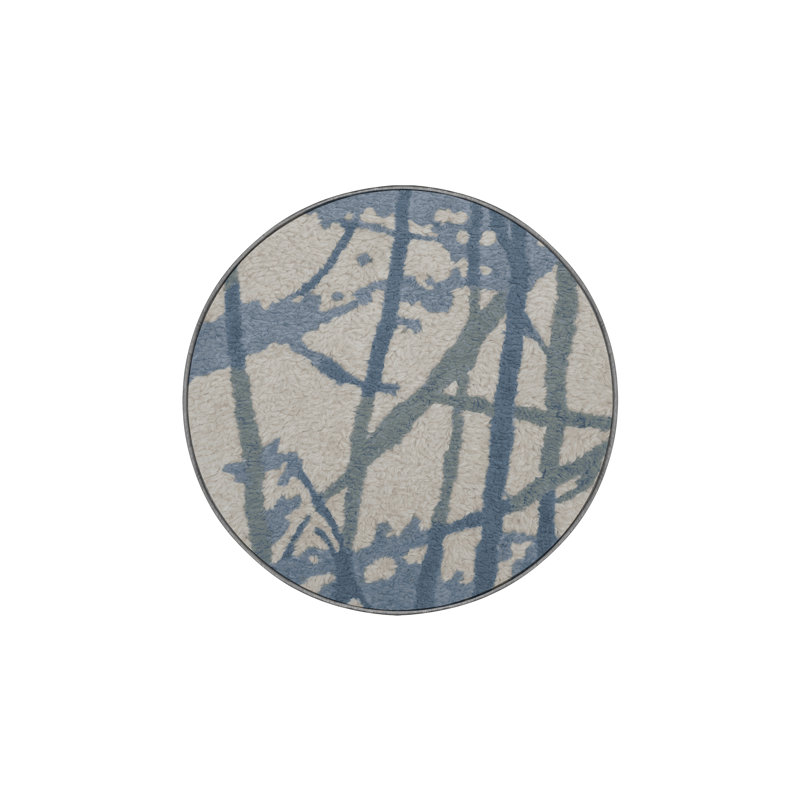Tapis gris lavable à la machine, Rond 7 pi