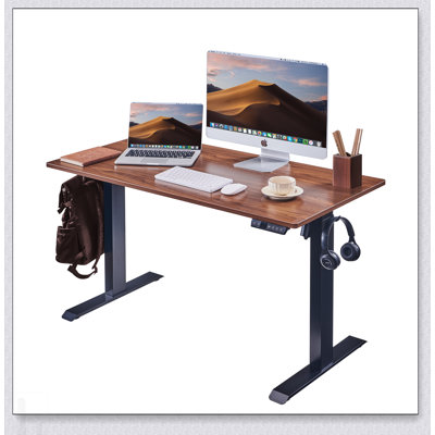 Bureau électrique debout à hauteur réglable et bureau spacieux de 24 po x 48 po pour la maison et le bureau