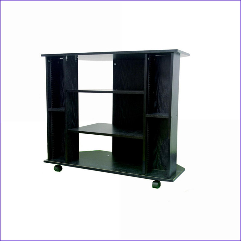 Meuble télé, unité de coin de 35 po de largeur | Bois composite | Finition noire | Bois | Noir