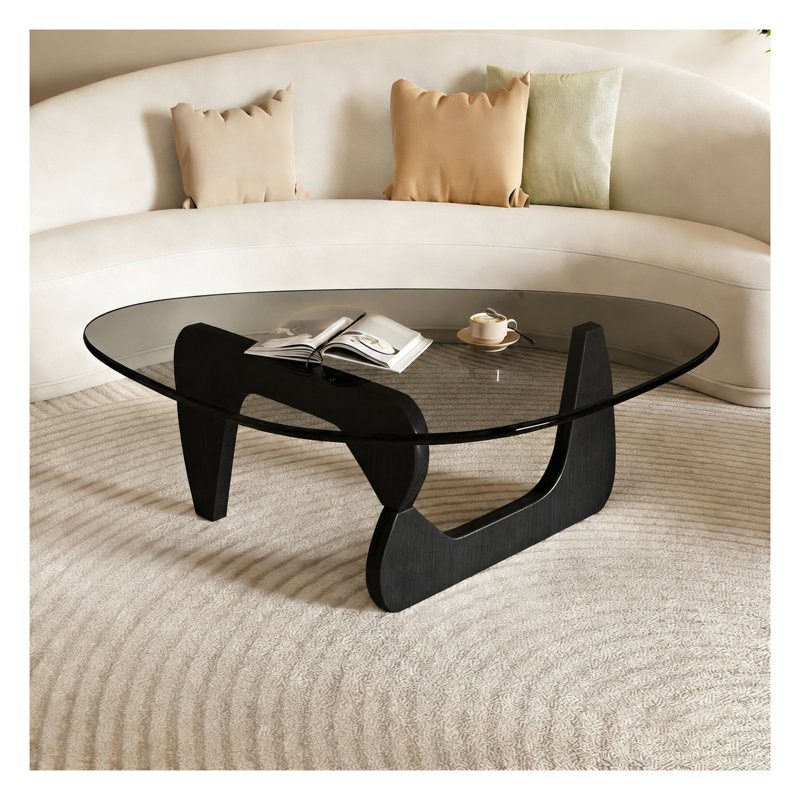 Table basse moderne en verre - Table d'appoint Mid-Century