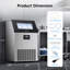 150LBS/24H Commercial Ice Maker, 50LBS Storage, Dual Water Inlet, Stainless Steel, Self-Cleaning
