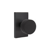 Emtek Select Passage Knobset w/ Modern Rectangle Rosette, Conical Stem & Straight Knurled Knob