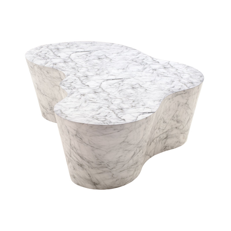 Free Form White Marble Outdoor Coffee Table