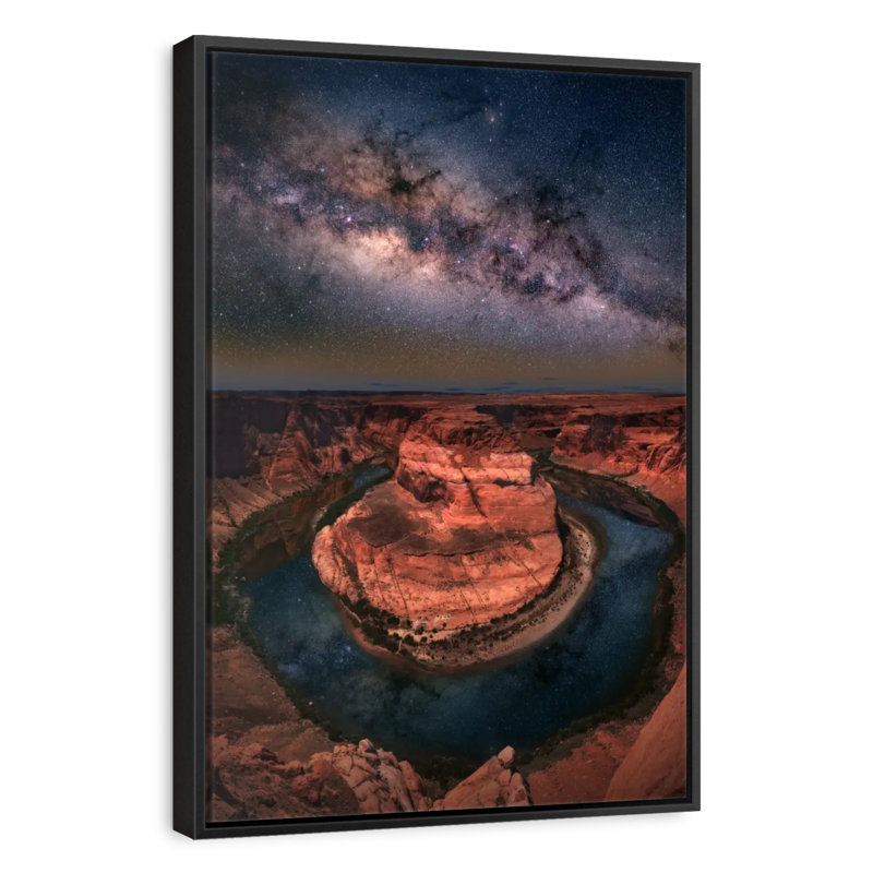 Horseshoe Bend Voie Lactée, 21 po x 31 po, Cadre flottant noir
