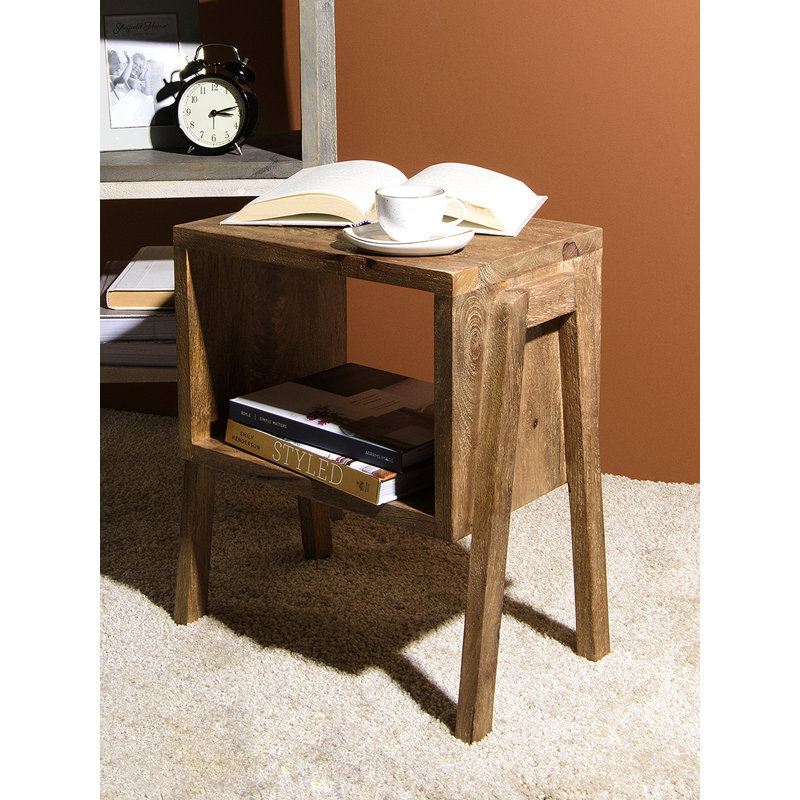 Table de bout avec rangement Oakhaven, Brun