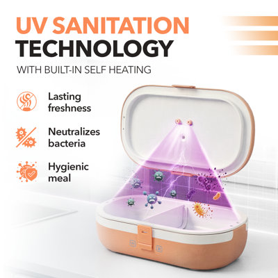 UVI Plus - BOÎTE À DÉJEUNER AUTOMATIQUE AVEC CORDON USB-C ET ASSAINISSANT DE LUMIÈRE UV