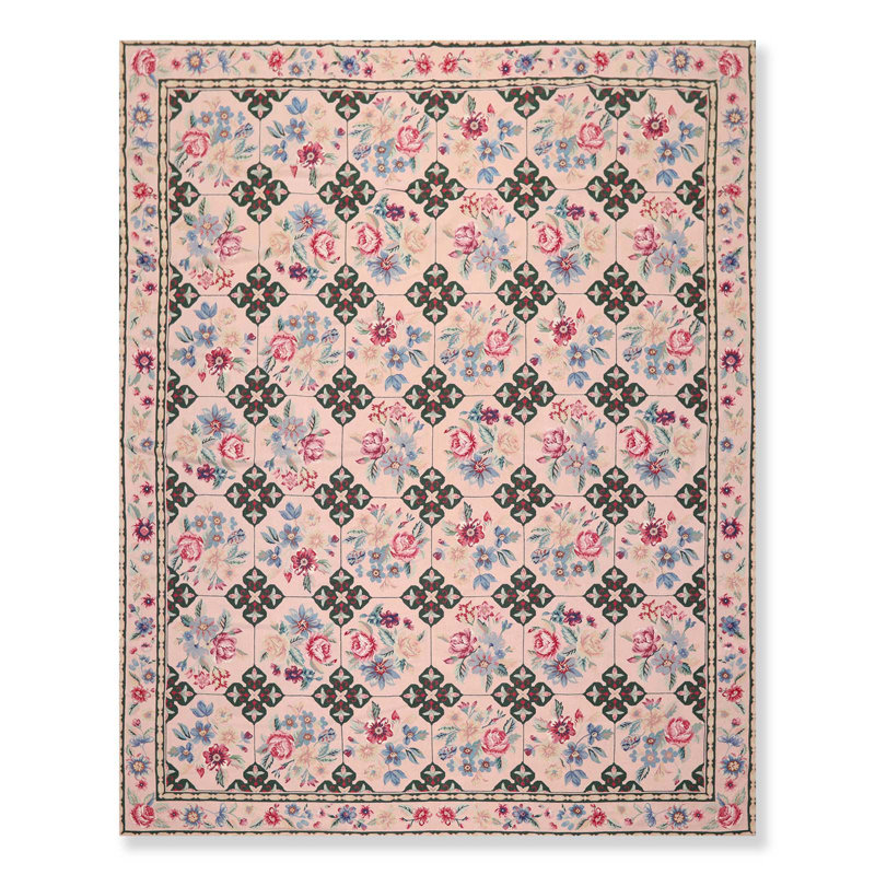 Tapis de la surface en laine 7 pi 7 po x 9 pi 9 po one-of-kind à la main noué la Jerilyn