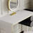 Modern Makeup Vanity Set with Stool & LED Mirror