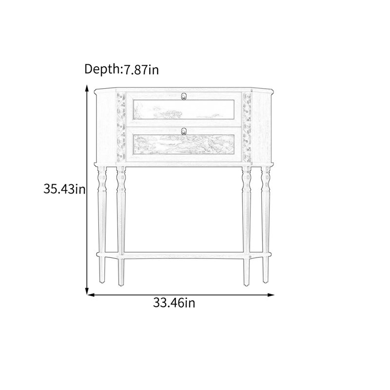 Armoire classique en noyer avec tiroirs profonds