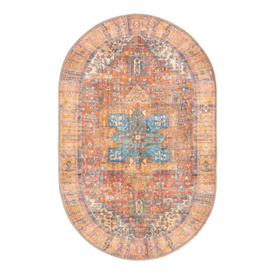 Tapis oriental rouge rouille