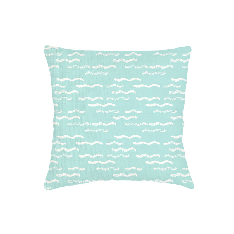 Coussin en lin bleu turquoise pour piscine 26x26 Aqua, Aqua Blue, Square 26", Down Blend