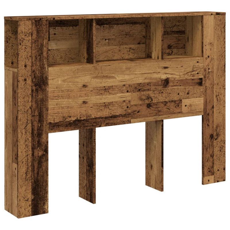 17 Stories Headboard Cabinet Engineered Wood, Double (4'6), Old Wood
