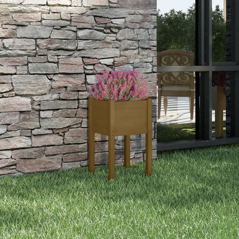 Alasha Wood Planter Box, Brown, 70cm H x 40cm W x 40cm D
