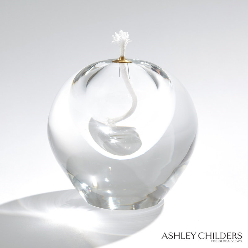 Daphne Oil Candle-Clear-Sm, 5.25" H x 5.5" W x 5.5" D