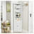 71" Tall Corner Storage Cabinet with 2 Doors and Adjustable Shelves, White Metal Freestanding Organizer for Bathroom
