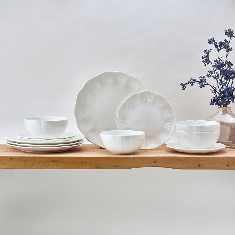 Mikasa Flora 12-Piece Dinnerware Set, Service For 4