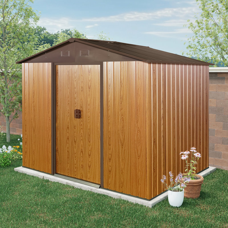 Abri de rangement extérieur en métal 8 x 6