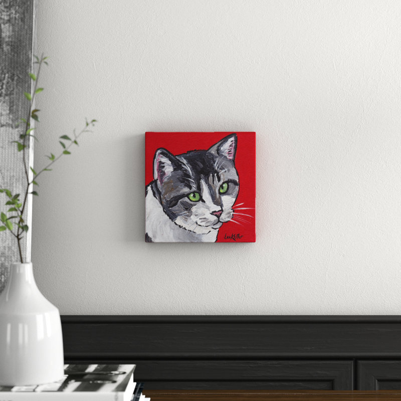 Tabby 1 Piece Wrapped Canvas Painting, 20cm H x 20cm W x 3.81cm D