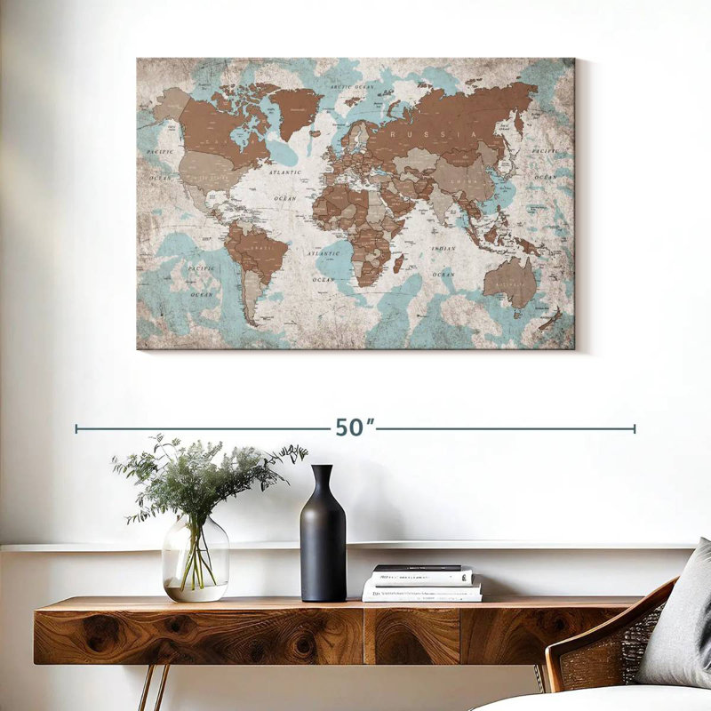 Carte du monde Keiri VI, H 26 po x l 39 po