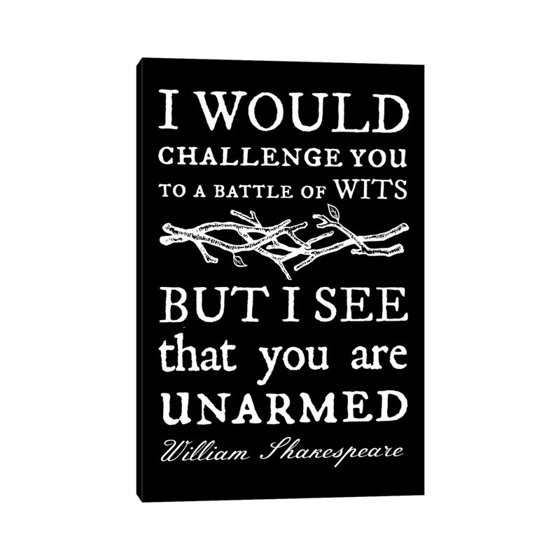 Battle of Wits on Black 1 Piece Wall Art on Canvas, 101.6cm H x 66.04cm W x 3.81cm D, Wrapped Canvas
