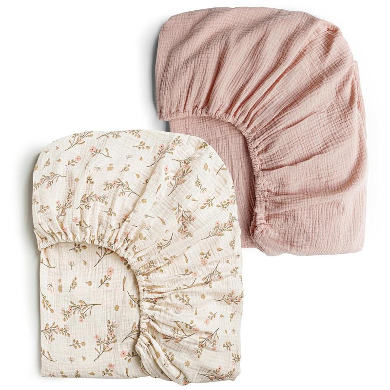 Muslin Crib Sheets For 2 PCS Soft And Breathable Cotton Baby Sheets For Standard Crib Mattress