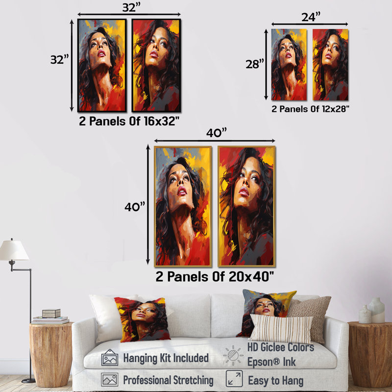 Ensemble de salon bourgogne bordeaux Pop Art Portrait - Celebrity Wall Art, Toile tendue, H 32 po x l 33 po
