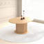 Table de salle à manger extensible ronde avec base hexagonale texturée - panneau de fibres à densité moyenne et bois d'hévéa, 47,24 po à 63 po
