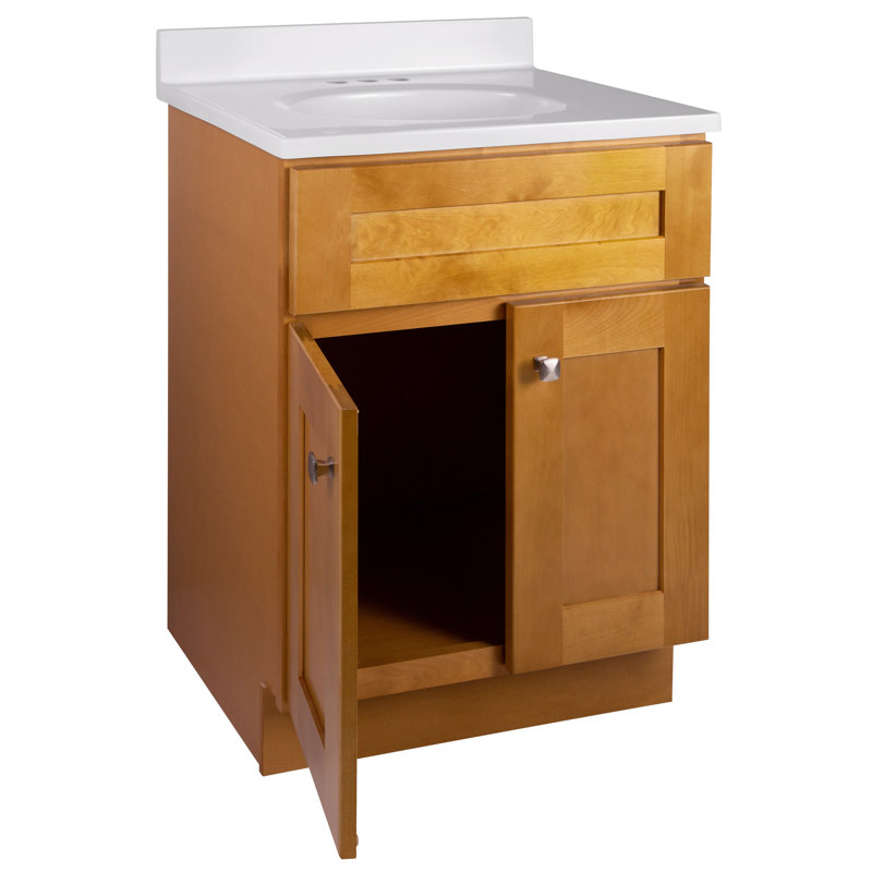 Meuble-lavabo de 25 po avec plateau, prêt à assembler, Sherwin Williams - Design House, 584722, Tourbillon ivoire, Brun