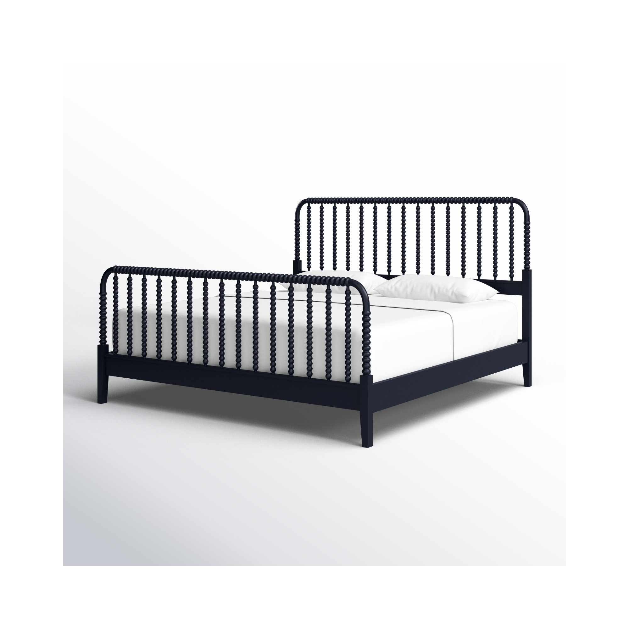 Louisa Solid Wood Spindle Bed, Coffee, King