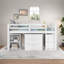 Lit mezzanine bas 3 tiroirs Anne avec commode, bureau et tablettes par Three Posts Baby & Kids-879192457-933203883