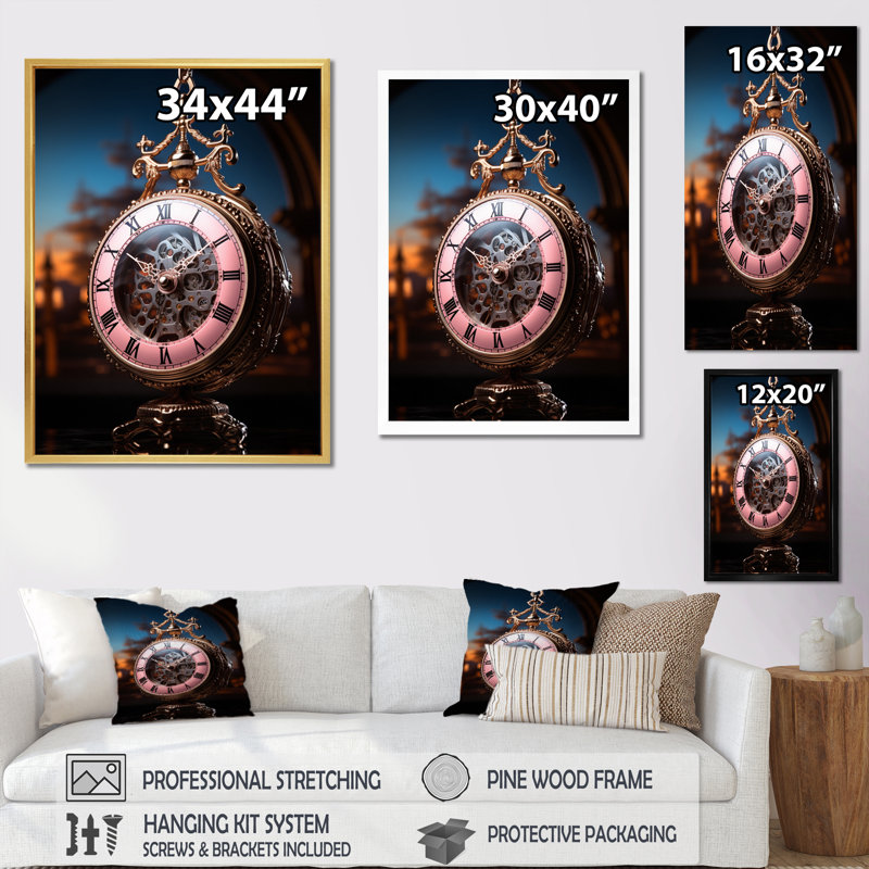 Izma " Clock Eternal Grace ", 32" H x 16" W x 1" D, Wrapped Canvas