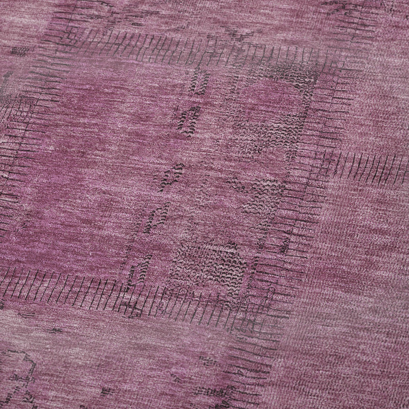 Addison Machine Washable Sherpa Throw Blanket, ASB685 Patchwork, Rosé