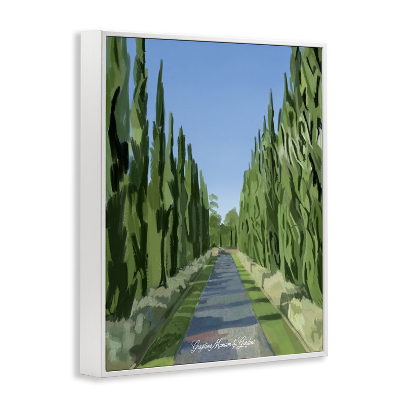 Giclée sur sentier Greystone Gardens, design par Amelia Noyes, Giclée encadrée blanc bord de mer, H 20 po x l 16 po