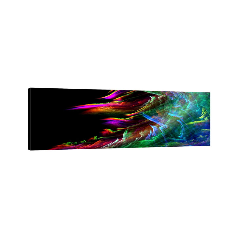 Fire Wave (Panoramic) - Wrapped Canvas Painting, 30.48 cm H x 91.44 cm W x 1.91 cm D