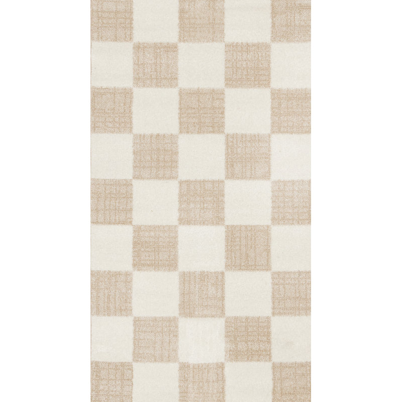 Wum Collection Cream/Beige Area Rug, Rectangle 2'7" x 4'11", Beige/Cream