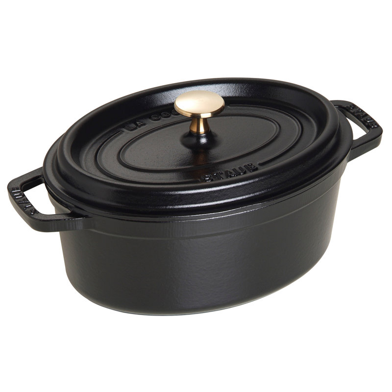 STAUB Oval Cast Iron Cocotte, 23cm, Black