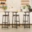 3 tabourets de bar, 27 po, noir et noir, de conception ergonomique pour plusieurs environnements de cuisine, tous réglages-116736961