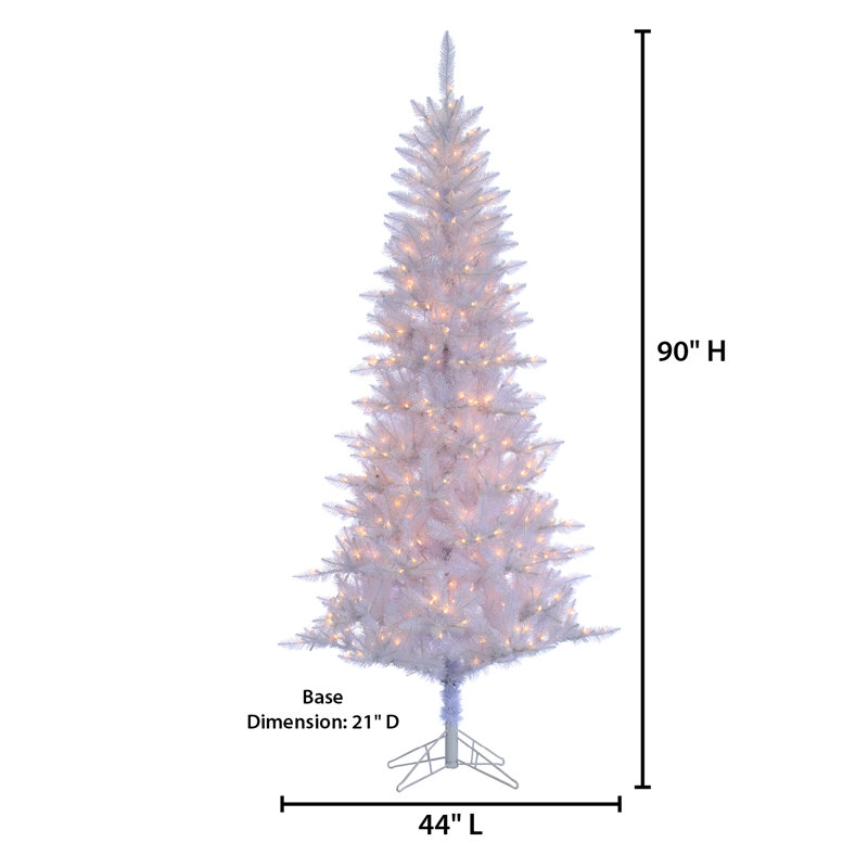 Tinsel 7.5' Lighted Artificial Christmas Tree, White/Clear