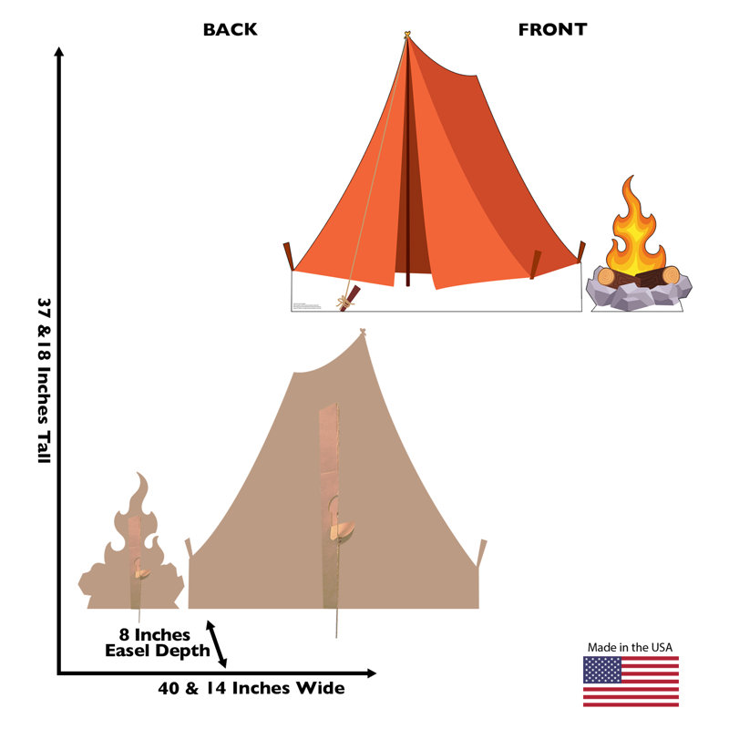 37'' Orange Tent and Campfire Cardboard Standup