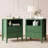  Overstreet Nightstand Set of 2 with Charging Station, 22" fluted set Bedside Table with 2 Drawers, Open Shelf, Rounded Top & Solid Wood Legs,Green-120830565-121084130
