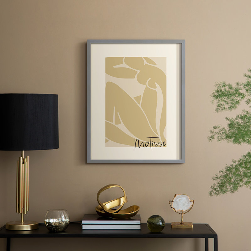 Matisse CECV, reproduction d'art encadrée - bois massif, H 15 po x l 12 po, Gris