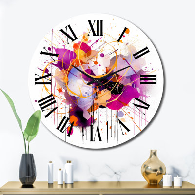Horloge murale mauve
