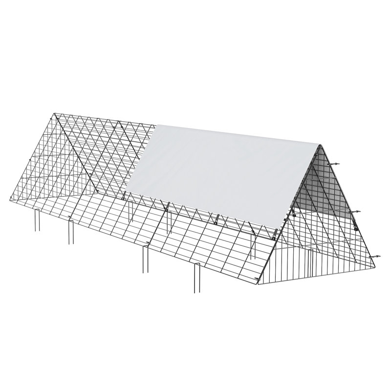 Tunnels pour poulets pour la cour, 118,1 x 28 24,2 po, portables et pliables, protègent la volaille des intempéries, sont livrés avec une housse imperméable, un grand espace de travail en cochère, des tunnels, plusieurs