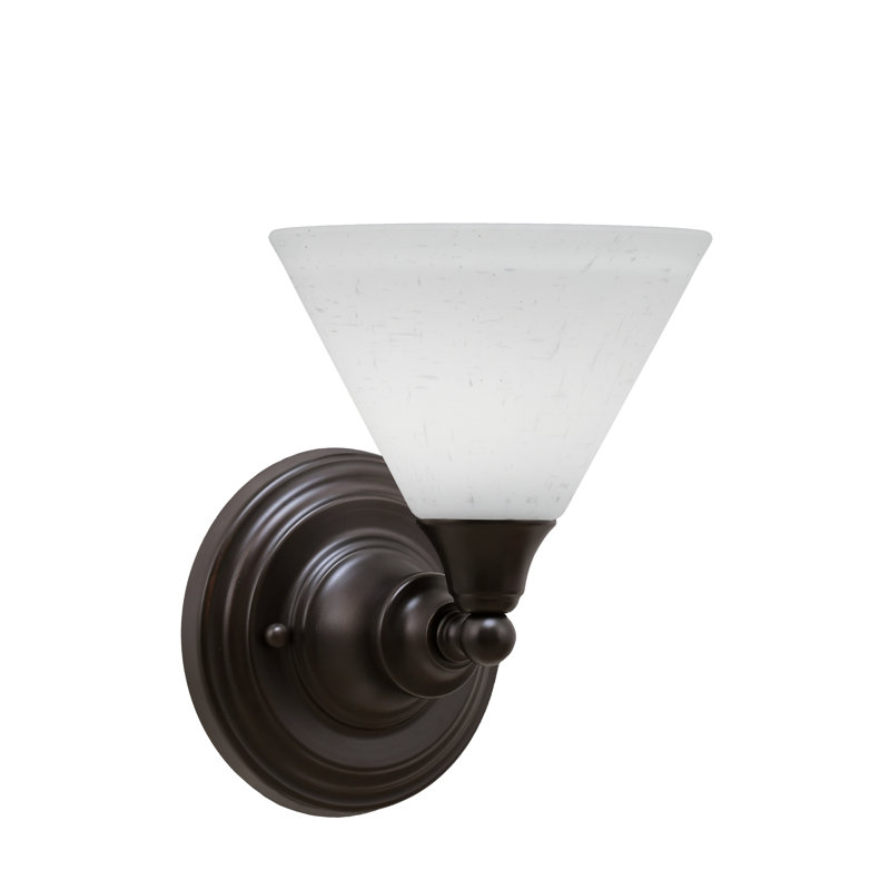 Wall Sconce Shown With 7" White Muslin Glass, Espresso